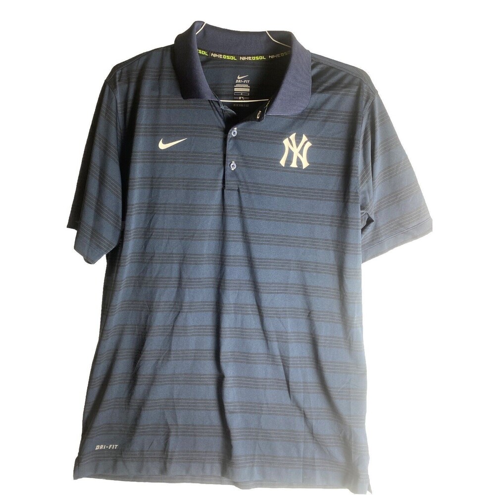 MLB Nike New York Mets Polo Shirt Mens Large Authentic Dri Fit Performance